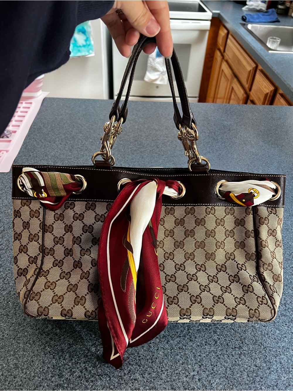 Gucci Positano Bag with Silk Scarf